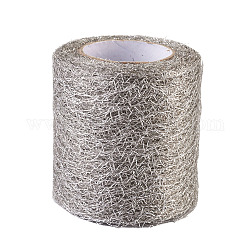 Deko-Mesh-Bänder, Tüllstoff, Tüllrollen-Spulengewebe für Rockherstellung, Silber, 75 mm