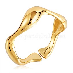925 anillo abierto de plata esterlina para mujer, dorado, nosotros tamaño 5 1/4 (15.9 mm)