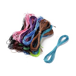 Waxed Polyester Cord, Mixed Color, 0.5~0.6mm, about 5m/strand