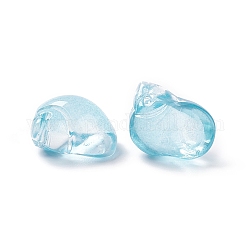 Transparente Glasperlen, Tritonshorn, oben gebohrt, Deep-Sky-blau, 15.5x14x10 mm, Bohrung: 1.2 mm