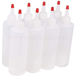 Pandahall 1 juego de botellas de pegamento de plástico botellas vacías blancas tapas de botellas rojas orificio pasante para productos líquidos de diy botellas multiusos de 5x19.5 cm