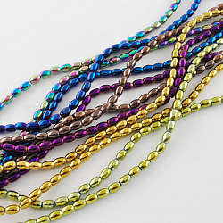 Non-magnetic Synthetic Hematite Beads Strands, Grade A, Oval, Mixed Color, 20x10x10mm, Hole: 1mm, 20pcs/strand, 15.5 inch