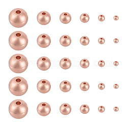 Abalorios de latón, sin plomo y el cadmio, redondo, oro rosa, 6.8x5.2x1.1 cm, 120 unidades / caja