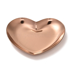 Plaque d'affichage de bijoux en acier inoxydable coeur 430, plateau de rangement pour organisateur de cosmétiques, or rose, 85x91.5x10mm