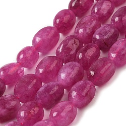 Natürliche Malaysia Jade Perlen Stränge, facettiert, Oval, gefärbt und erhitzt, Medium violett rot, 8.5~11.5x7~8x6.5~8 mm, Bohrung: 1.5 mm, ca. 37~38 Stk. / Strang, 14.76''~15.55'' (37.5~39.5 cm)