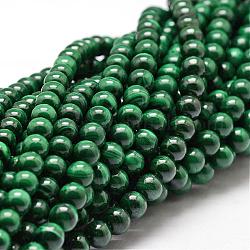 Brins de perles naturelles de malachite, ronde, 6mm, Trou: 1mm, Environ 67 pcs/chapelet, 15.7 pouce