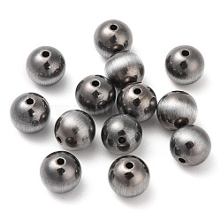 Perles acryliques opaques, ronde, plaqué gris anthracite, 10x9.5mm, Trou: 1.8mm