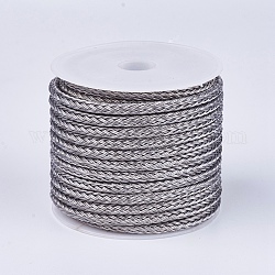 Cable de acero trenzado, gris pizarra, 3mm, alrededor de 5.46 yarda (5 m) / rollo