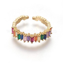 Zirkonia Manschette Ringe, offene Ringe, mit Messing-Zubehör, echtes 18k vergoldet, Größe 6, 16 mm