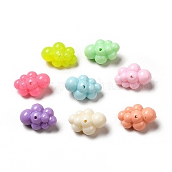 Perles acryliques opaques couleur macaron, nuage, couleur mixte, 25x17x13mm, Trou: 1.6mm, environ 250 pcs/500 g