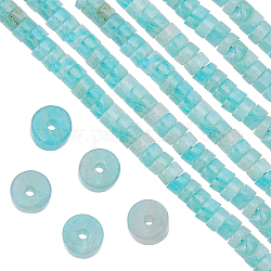 SUNNYCLUE 1 Box 348Pcs Flat Stone Beads Amazonite Crystal Stone Beads 4mm Flat Round Gemstone Beads String Disc Stone Beads Healing Energy Stones Spacer Loose Beads for Jewelry Making DIY Gifts