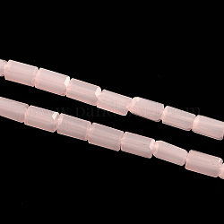 Imitation Jade Glass Beads Strands, Faceted, Cuboid, Pink, 4~5x2mm, 2mm high, Hole: 1mm, about 100pcs/strand, 19.72inch
