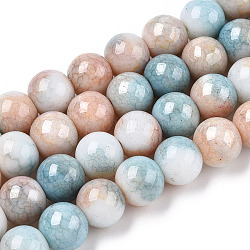 Brins de perles rondes en verre craquelé opaque, pierres d'imitation, ronde, peachpuff, 10mm, Trou: 1.5mm, Environ 80 pcs/chapelet, 30.31~31.10 pouce (77~79 cm)