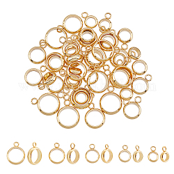 Arricraft 50 Stück 5 Stil 201 EdelstahlrohrKlaue, Schleifenbügel, Ring bail Perlen, echtes 18k vergoldet, 13x10x3 mm, Bohrung: 1.8 mm, 10pcs / style