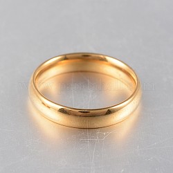 304 плоское кольцо из нержавеющей стали, золотые, размер США 11 (20.6 мм)