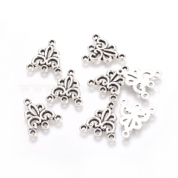 Tibetan Style Chandelier Components, Lead Free & Cadmium Free, Antique Silver, 19x16x2mm, Hole: 1mm