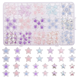 CHGCRAFT 105Pcs 15 Styles Transparent Acrylic Beads, Bead in Bead, Faceted, Star, Mixed Color, 10.5~15.5x11~16x7~9.5mm, Hole: 2~3mm