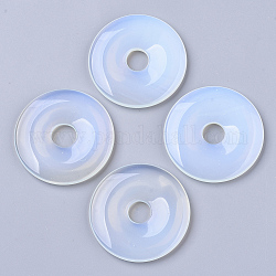Pendentifs opalite, disque de donut / pi, largeur du beignet: 20 mm, 50x6.5mm, Trou: 10mm