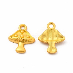 Gestelllegierungsanhänger, Pilz Charme, mattgoldene Farbe, 15.5x13x2.8 mm, Bohrung: 1.8 mm