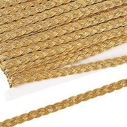 Ажурная гофрированная кружевная лента, плетеная кружевная отделка, для аксессуаров одежды, золотые, 3/8 дюйм (11 мм), около 19.69 ярда (18 м) на карту