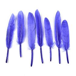 Accesorios de traje de pluma de ganso, teñido, azul real, 100~175x13~25mm