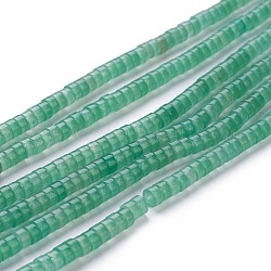 Verde naturale perline avventurina fili, perline Heishi, Rotondo piatto / disco, 4~4.5x2.5mm, Foro: 0.7 mm, circa 167pcs/filo, 15.43 pollice (39.2 cm)