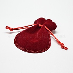 Sacchetti di velluto con coulisse, per sacchetti di caramelle di compleanno per matrimoni, firebrick, 13.5x10.5cm