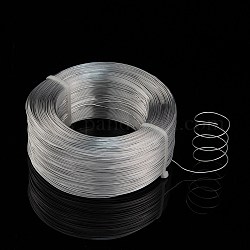 Fil d'aluminium rond, fil d'artisanat flexible, pour la fabrication artisanale de poupée de bijoux de perles, couleur d'argent, 20 jauge, 0.8mm, 300m/500g (984.2 pieds/500g)
