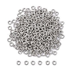 304 in acciaio inox anelli di salto aperto, colore acciaio inossidabile, 18 gauge, 4x1mm, diametro interno: 2mm