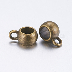 Rohrbügel im tibetischen Stil, Schleifenbügel, Perlen der Patsche, Rondell, Cadmiumfrei und Nickel frei und Bleifrei, Antik Bronze, 10.5x7.5x5 mm, Loch: 2 mm.