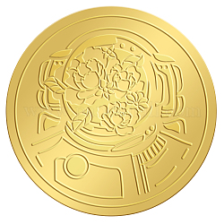 Самоклеящиеся наклейки с тиснением золотой фольгой, стикер украшения медали, космическая тема шаблон, 5x5 см