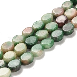 Hebras de perlas de dolomita natural, teñido, Plano Oval, verde lima, 9.5~10x7.5~8x4.5mm, agujero: 1.2 mm, aproximamente 42~44 pcs / cadena, 15.35~15.94 pulgada (39~40.5 cm)