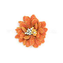 Blumen aus Vliesstoff, mit Glitzerpulver, für DIY Stirnbänder Blume, Kleidung, Schuhe, Hüte Zubehör, orange, 40x45x20 mm