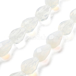 Chapelets de perles d'opalite, larme à facettes, 10x7mm, Trou: 1.2mm, Environ 20 pcs/chapelet, 7.87'' (20 cm)