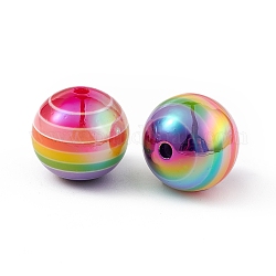 УФ-покрытие радужных переливающихся шариков из смолы, круглые, красочный, 16x15 мм, отверстие : 3 мм