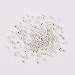 Perles à écraser en laiton , rondelle, couleur argentée, environ 2 mm de diamètre, Longueur 1.2mm, Trou: 1.2mm