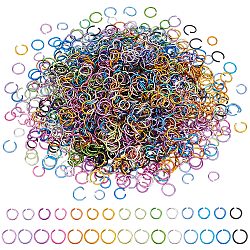 PandaHall Elite 1500Pcs 30 Styles Aluminum Wire Open Jump Rings, Round Ring, Mixed Color, 18 Gauge, 8~10x1.0mm, about 50pcs/style