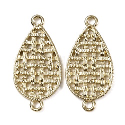 Alloy Links, Connector Charms, Hollow Teardrop, Light Gold, 27x13.5x1.5mm, Hole: 1.8mm