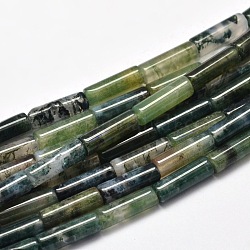Muschio agata colonna fili di perle naturali, 13~14x4~5mm, Foro: 1 mm, circa 29pcs/filo, 15.7 pollice