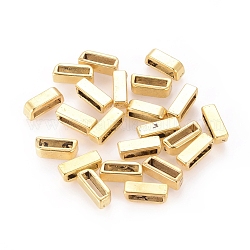 Tibetan Style Slide Charms, Rectangle, Cadmium Free & Lead Free, Antique Golden, 13.5x5x5mm, Hole: 2.5x10mm