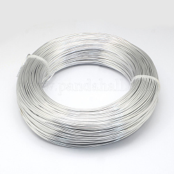 Filo di alluminio tondo, filo metallico metallico pieghevole, per la creazione di gioielli fai da te, argento, 4 gauge, 5.0mm, 10 m/500 g (32.8 piedi/500 g)