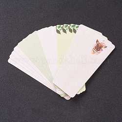 Бумажная карточка, карта закладки, прямоугольные, Смешанные узоры, 140x49x0.5 мм, отверстие : 4 мм, 20 шт / пакет