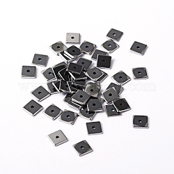 Galvanoplastie non-magnétiques perles synthétiques d'hématite, carrée, platinée, 6x6x1mm, Trou: 1mm