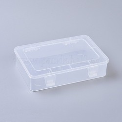 Прозрачные пластиковые коробки, контейнеры для хранения бисера, ящик для хранения крышки рта, прямоугольные, прозрачные, 18.6x13.5x4.3 см
