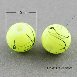Drawbench Glass Bead Strands, Rubberized Style, Round, Champagne Yellow, 10mm, Hole: 1.3~1.6mm, 31.4inch