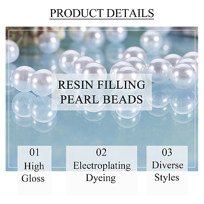  OLYCRAFT 4700pcs 3mm White Pearl Beads No Hole Loose Acrylic  Pearl Beads Resin Filling Material Pearl Beads for Resin Crafting, Nail  Art, Makeup, Jewelry Making and Wedding