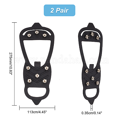 2 Pairs Non Slip Gripper Spike, Ice Grippers Traction Cleats Snow