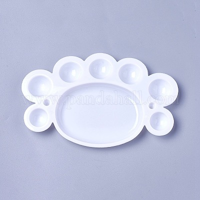 Tavolozza Mista Colori In Ceramica Bianca, A Forma Di Rosa, Con Scanalatura A Cuore, Perfetta Per Acquerello, Olio E Guazzo - 3