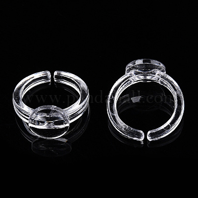 Componenti dell'anello del polsino aperto in acrilico trasparente&nbsp;TACR-ZX018-10A-1