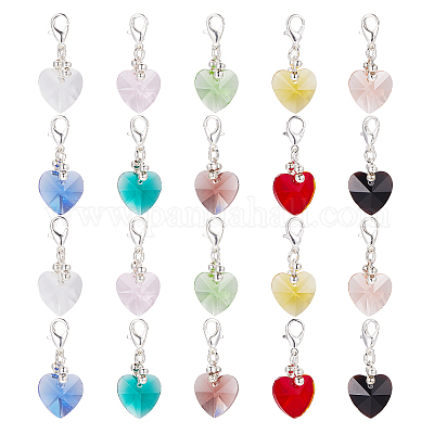 Wholesale SUNNYCLUE 1 Box 50Pcs Stitch Markers Crochet Stitch Marker Cute  0.2/pc Crystal Heart Bead Charms Clip On Removable Lobster Clasp Charm  Locking Knitting Markers for Weaving Sewing Knit Quilting 